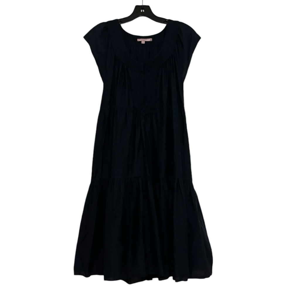 CALYPSO ST BARTH Short Sleeved Navy Nap Dress Fully Lined